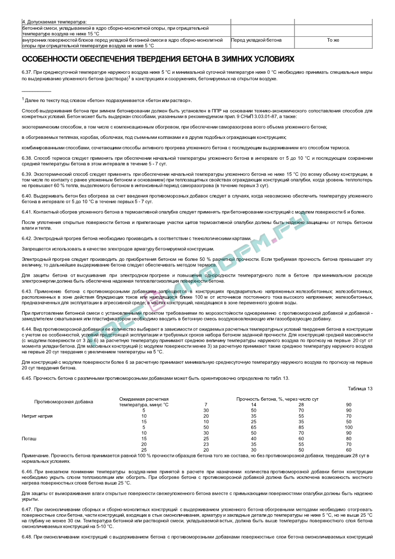 Максимальная температура слоя бетона прилегающего к термоактивной опалубке с модулем поверхности 5 6